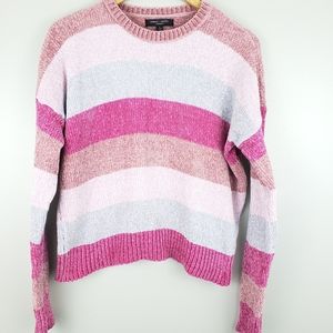 Romeo & Juliet Couture Striped Sweater Pink L